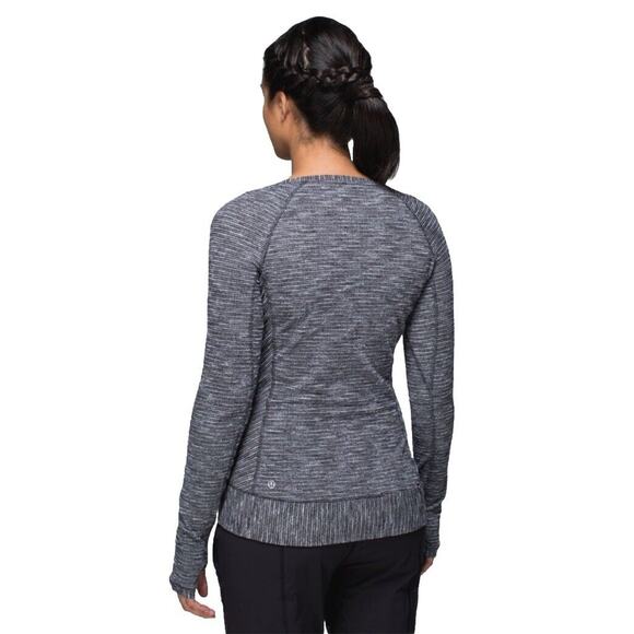 Lululemon Race Your Pace Long Sleeve Running Shirt Women's Size 8 Gray/Black - Picture 2 of 16